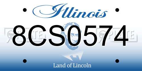 8CS0574 Illinois License Plate