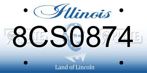 8CS0874 Illinois License Plate