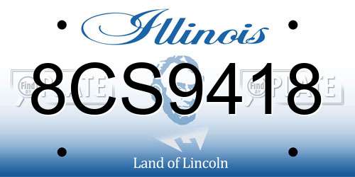 8CS9418 Illinois License Plate