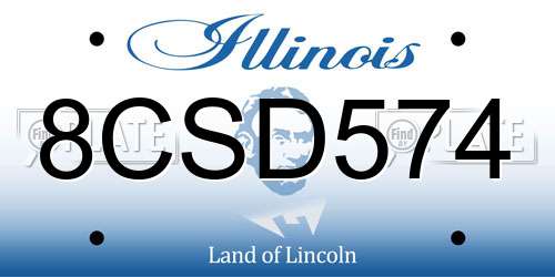 8CSD574 Illinois License Plate