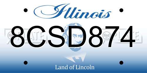8CSD874 Illinois License Plate