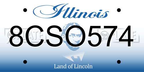 8CSO574 Illinois License Plate