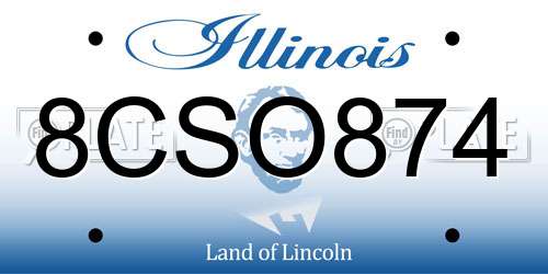 8CSO874 Illinois License Plate