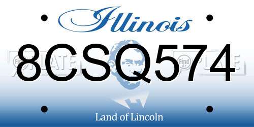 8CSQ574 Illinois License Plate