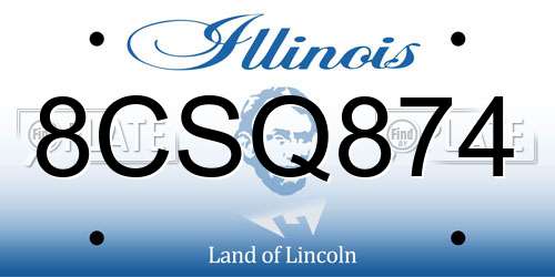 8CSQ874 Illinois License Plate