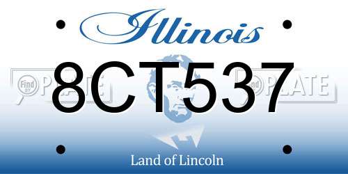8CT537 Illinois License Plate