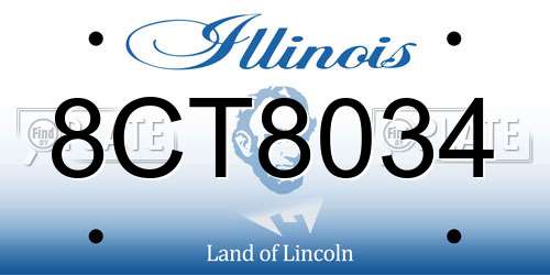 8CT8034 Illinois License Plate