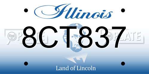 8CT837 Illinois License Plate