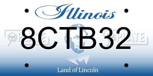8CTB32 Illinois License Plate