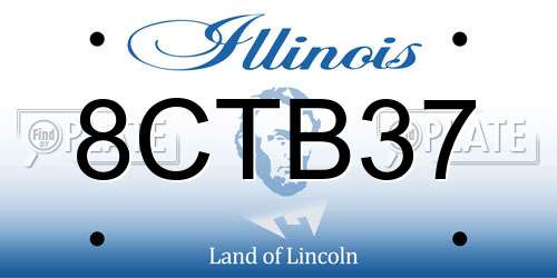 8CTB37 Illinois License Plate