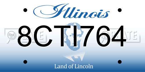 8CTI764 Illinois License Plate