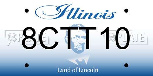 8CTT10 Illinois License Plate