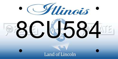 8CU584 Illinois License Plate