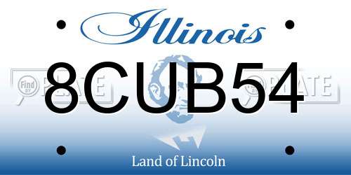 8CUB54 Illinois License Plate