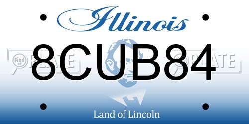 8CUB84 Illinois License Plate