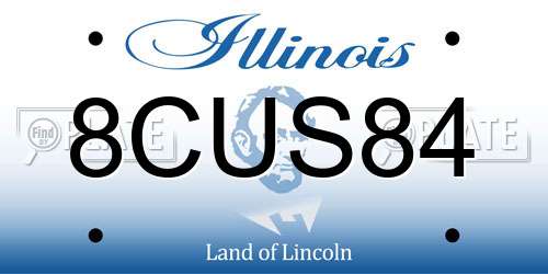 8CUS84 Illinois License Plate