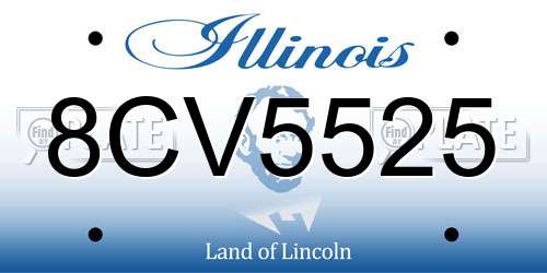 8CV5525 Illinois License Plate