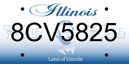 8CV5825 Illinois License Plate