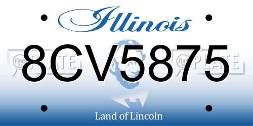 8CV5875 Illinois License Plate