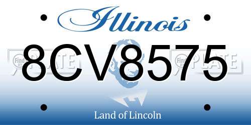 8CV8575 Illinois License Plate