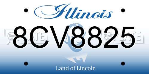8CV8825 Illinois License Plate