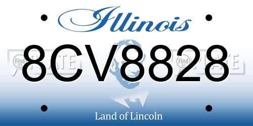 8CV8828 Illinois License Plate