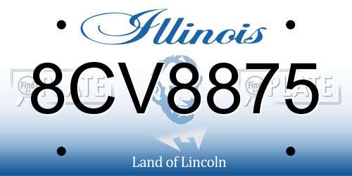 8CV8875 Illinois License Plate