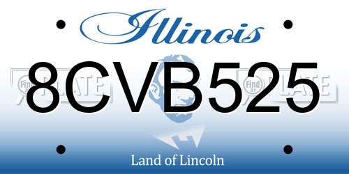 8CVB525 Illinois License Plate
