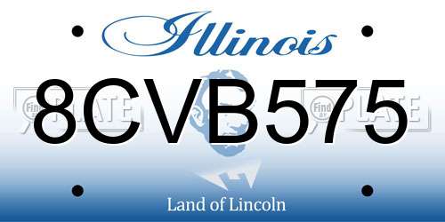 8CVB575 Illinois License Plate