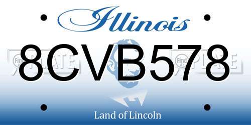 8CVB578 Illinois License Plate