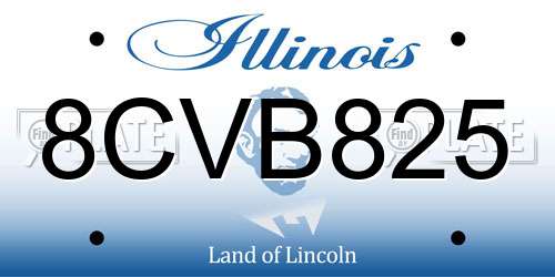 8CVB825 Illinois License Plate