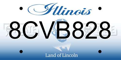 8CVB828 Illinois License Plate