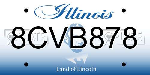 8CVB878 Illinois License Plate