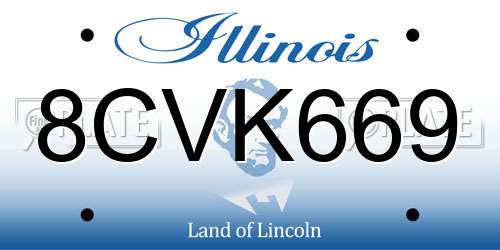 8CVK669 Illinois License Plate