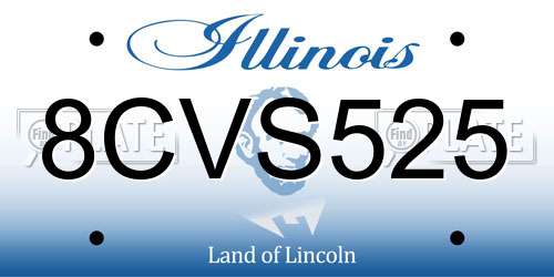 8CVS525 Illinois License Plate