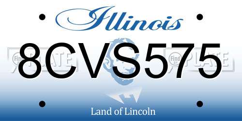 8CVS575 Illinois License Plate