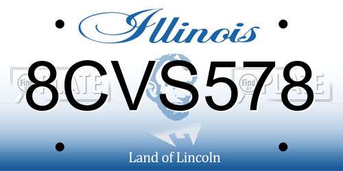 8CVS578 Illinois License Plate