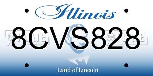 8CVS828 Illinois License Plate