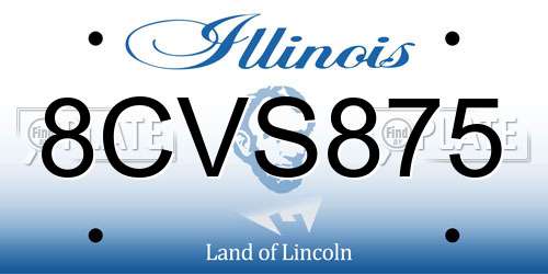 8CVS875 Illinois License Plate