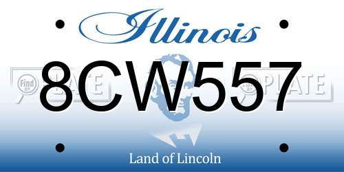 8CW557 Illinois License Plate