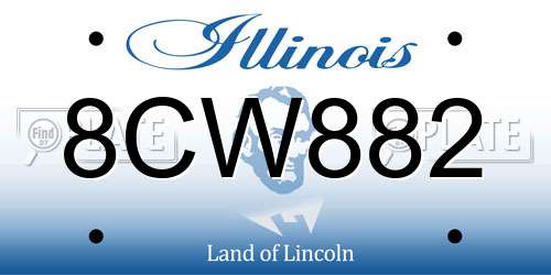 8CW882 Illinois License Plate