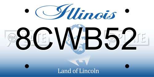 8CWB52 Illinois License Plate