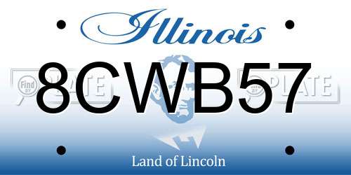 8CWB57 Illinois License Plate