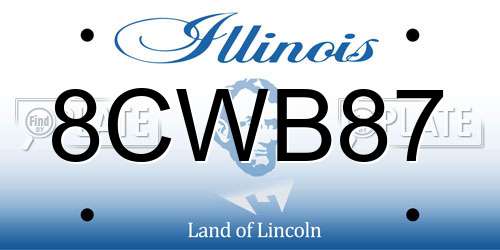 8CWB87 Illinois License Plate