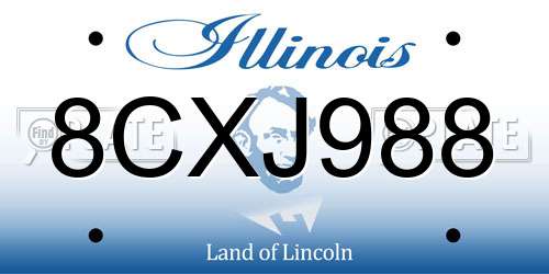 8CXJ988 Illinois License Plate