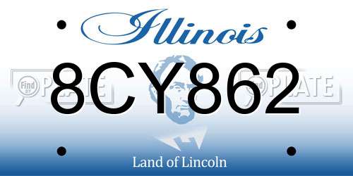 8CY862 Illinois License Plate