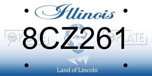 8CZ261 Illinois License Plate