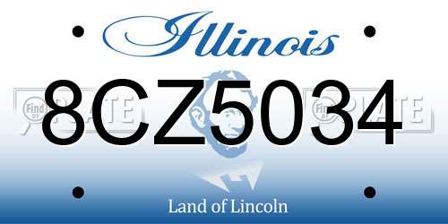 8CZ5034 Illinois License Plate