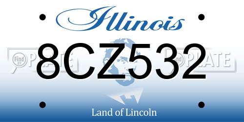 8CZ532 Illinois License Plate
