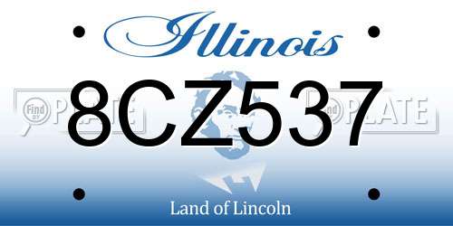 8CZ537 Illinois License Plate